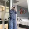 Setelan Zirima Print warna Biru