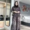 Setelan Zirima Print warna Cokelat