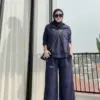 Setelan Zirima warna Navy Malam